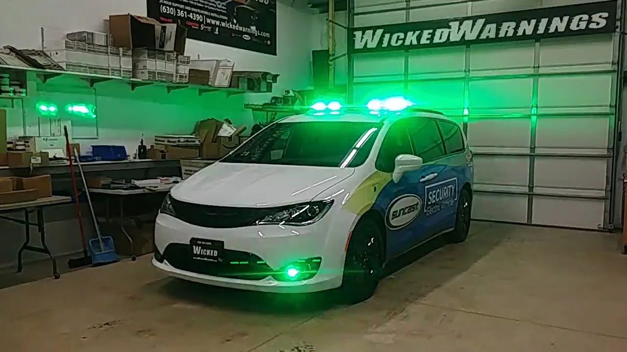 A van displaying green emergency lights on its side indicating a non emergency response vehicle in action - What Do Green Emergency Lights Mean? [ February 2025 ] - Vorlane