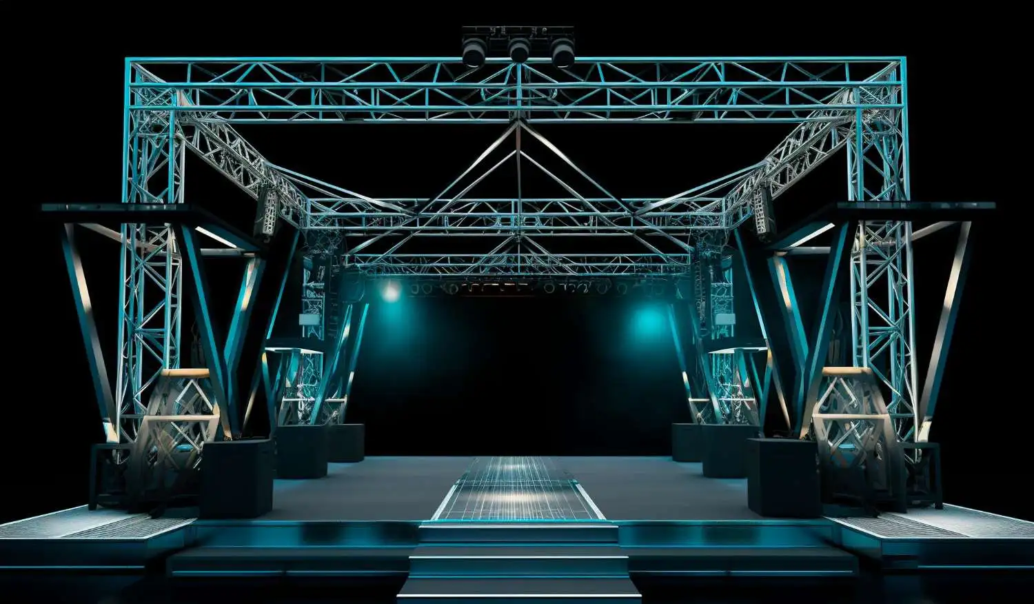 A well lit stage featuring stage lights against a black backdrop ideal for church set design inspiration - Top Church Stage Set Design Ideas for Any Size Church - Vorlane