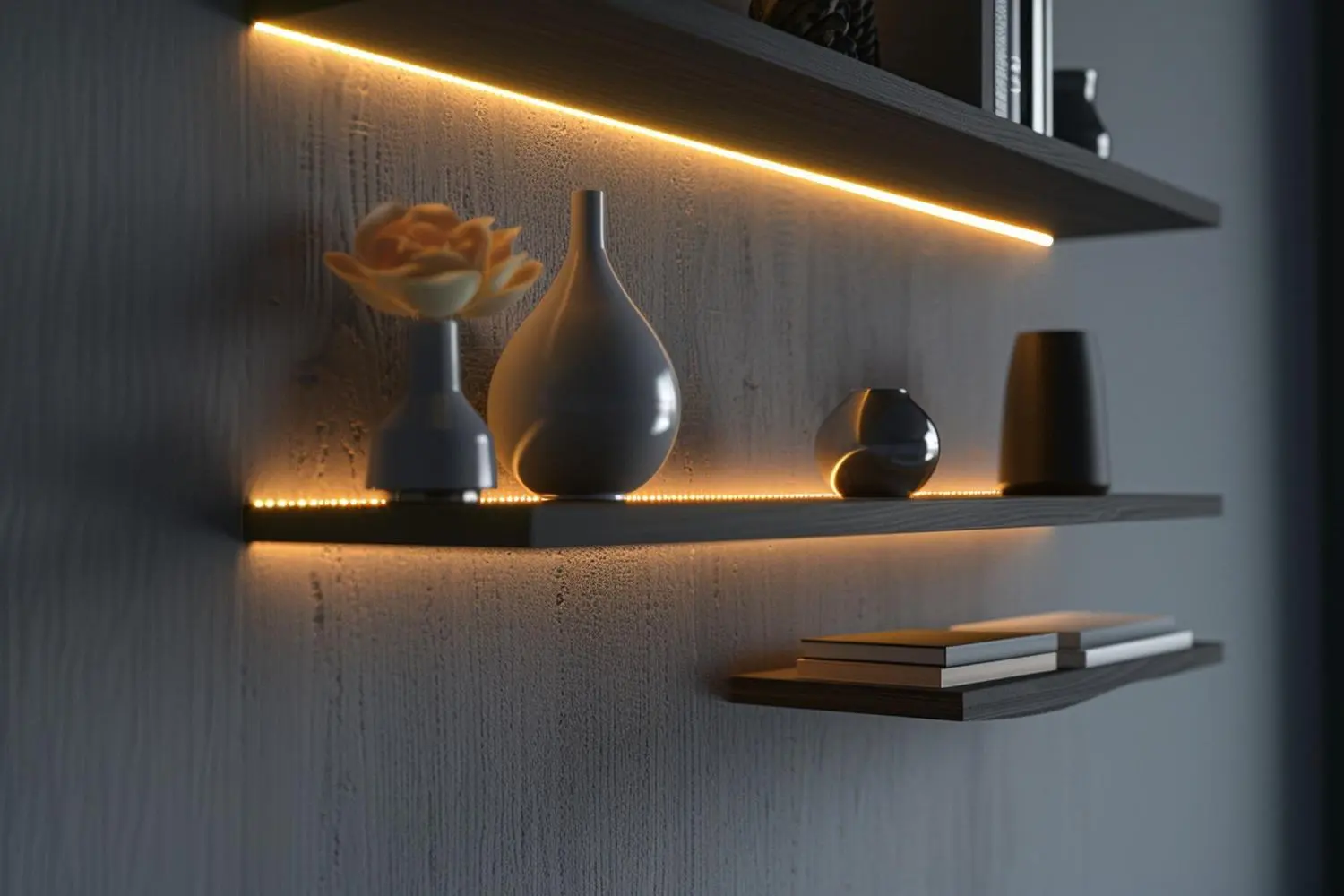 Built In Shelf Lighting guide featuring room shelf with lights - The Ultimate Guide to Built-In Shelf Lighting - Vorlane