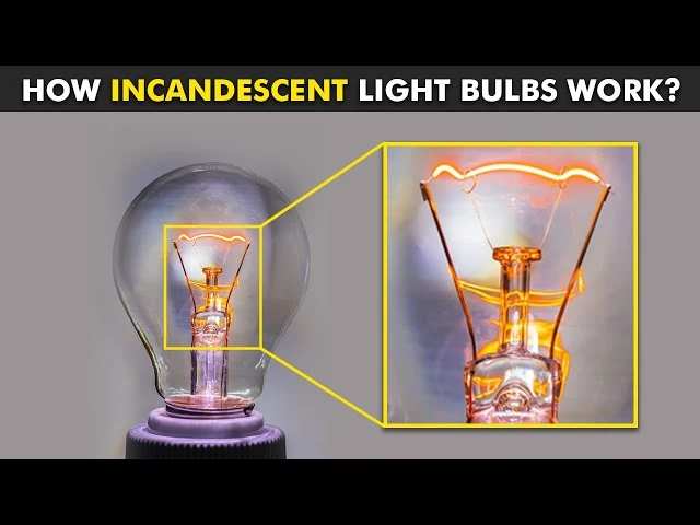 Diagram illustrating the functioning of an incandescent light bulb showcasing filament heating and light emission processes - What Is An Incandescent Light Bulb, And How Does It Work? - Vorlane