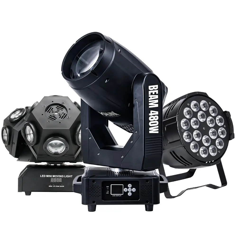 Stage lighting equipment set featuring 480W beam light LED mini moving light and LED PAR light - High-Performance LED Panel Light for Any Space - Vorlane - Vorlane